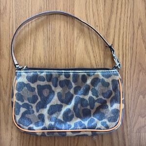 LOFT Leopard Print Shoulder Bag with Tan Accents